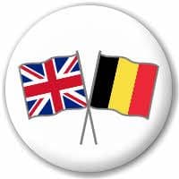 Great Britain and Belgium Friendship Flag 25mm Button Badge