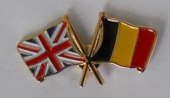 Great Britain and Belgium Friendship Flag Pin Badge