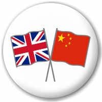 Great Britain and China Friendship Flag 25mm Pin Button Badge