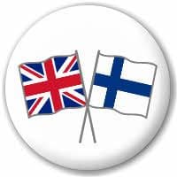 Great Britain and Finland Friendship Flag 25mm Pin Button Badge
