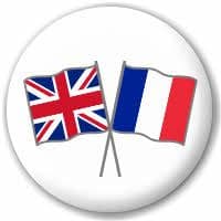 Great Britain and France Friendship Flag 25mm Pin Button Badge