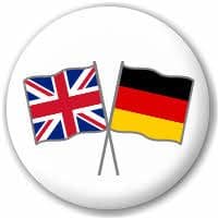 Great Britain and Germany Friendship Flag 25mm Pin Button Badge