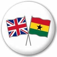 Great Britain and Ghana Friendship Flag 25mm Flat Back