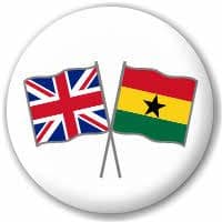 Great Britain and Ghana Friendship Flag 25mm Pin Button Badge