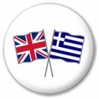 Great Britain and Greece Friendship Flag 25mm Pin Button Badge
