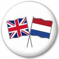 Great Britain and Netherlands Friendship Flag 25mm Pin Button Badge