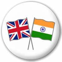 Great Britain and India Friendship Flag 25mm Pin Button Badge