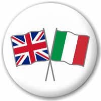Great Britain and Italy Friendship Flag 25mm Pin Button Badge