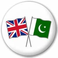 Great Britain and Pakistan Friendship Flag 25mm Pin Button Badge
