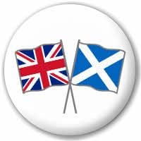 Great Britain and Scotland Friendship Flag 25mm Pin Button Badge