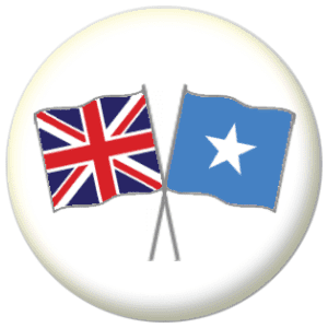 Great Britain and Somalia Friendship Flag 25mm Pin Button Badge
