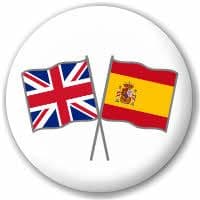 Great Britain and Spain Friendship Flag 25mm Pin Button Badge