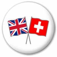 Great Britain and Switzerland Friendship Flag 25mm Button Badge