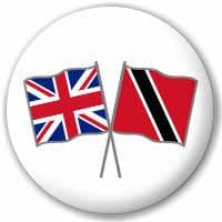 Great Britain and Trinidad and Tobago Friendship Flag 25mm Pin Button Badge