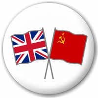 Great Britain and USSR Friendship Flag 25mm Pin Button Badge