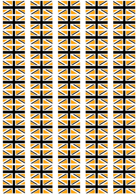 Great Britain Black and Gold Flag Stickers - 65 per sheet