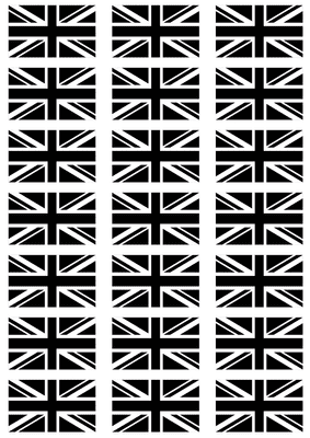 Great Britain Black Flag Stickers - 21 per sheet