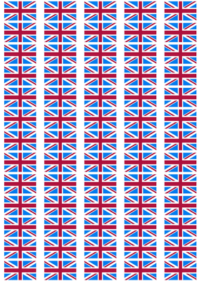 Great Britain Claret and Blue Flag Stickers - 65 per sheet