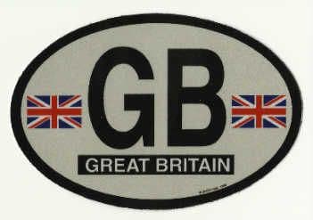 Great Britain Country Flag Oval Decal, small.