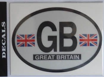 Great Britain Country Flag Oval Decal.