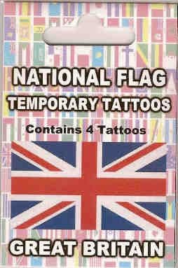 Great Britain Union Jack Country Flag Tattoos.