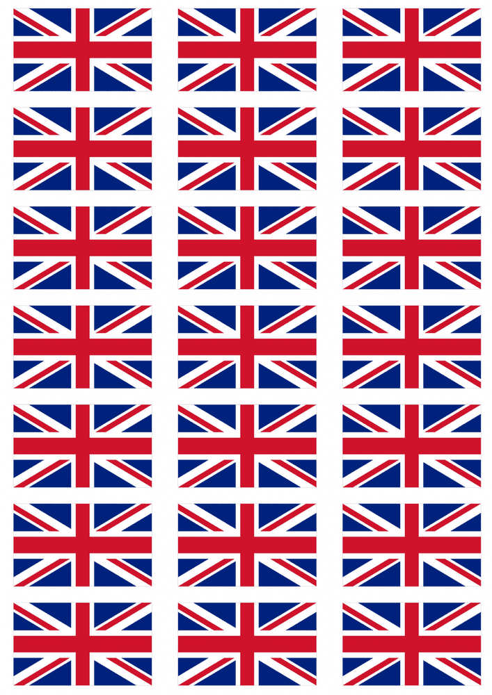 Great Britain Flag Stickers - 21 per sheet