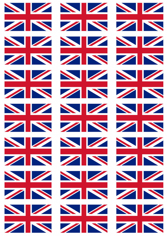 Great Britain Flag Stickers - 21 per sheet