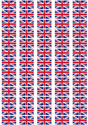 Great Britain Flag Stickers - 65 per sheet