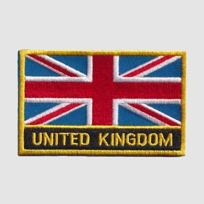 Great Britain Union Jack Embroidered Flag Patch, style 09 - 8cm x 5