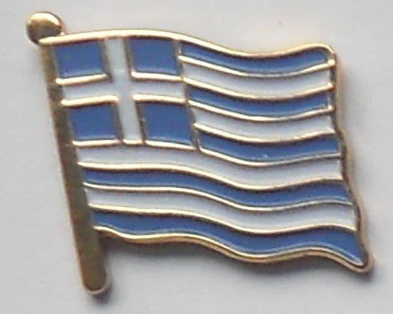 Greece Country Flag Enamel Pin Badge