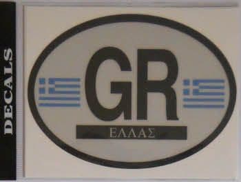 Greece Country Flag Oval Decal.