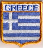 Greece Embroidered Flag Patch, style 06.