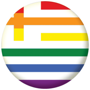 Greece Gay Pride Flag 25mm Flat Back