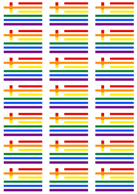 Greece Gay Pride Flag Stickers - 21 per sheet
