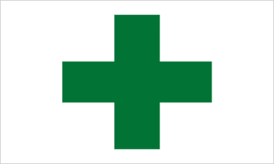 Green Cross Large Flag - 5' x 3'.