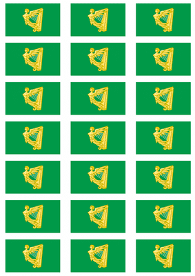 Green Harp Stickers - 21 per sheet