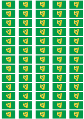 Green Harp Stickers - 65 per sheet
