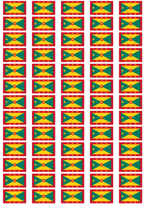 Grenada Flag Stickers - 65 per sheet