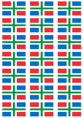 Groningen Flag Stickers - 21 per sheet