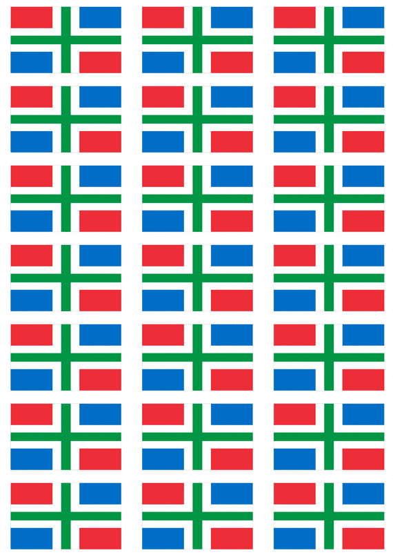 Groningen Flag Stickers - 21 per sheet
