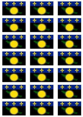Guadeloupe Flag Stickers - 21 per sheet