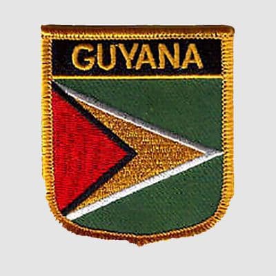 Guyana Embroidered Flag Patch, style 07.