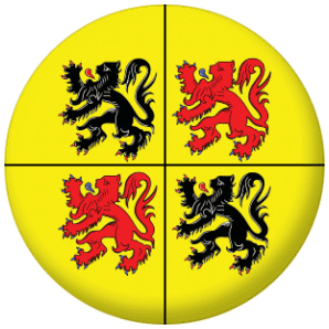 Hainaut Flag 58mm Button Badge