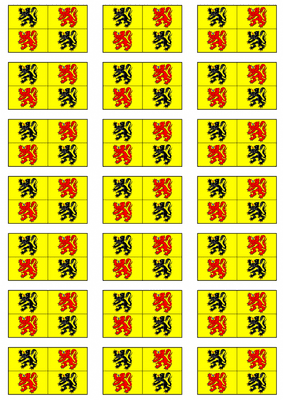 Hainaut Flag Stickers - 21 per sheet