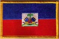 Haiti Embroidered Flag Patch, style 08.