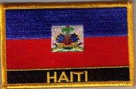 Haiti Embroidered Flag Patch, style 09.