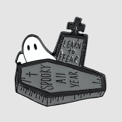 Halloween Ghost and Coffin Enamel Pin Badge