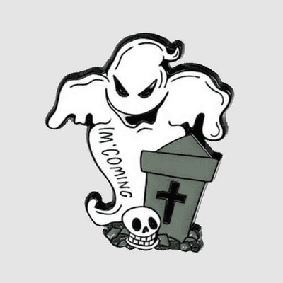 Halloween Ghost and Skull Enamel Pin Badge