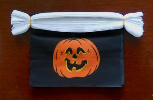 Halloween Pumpkin Bunting, rectangular, 9 metre