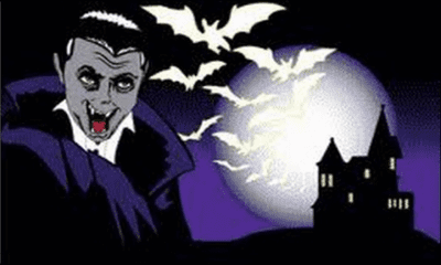 Halloween Vampire Scene Large Flag - 5' x 3'.